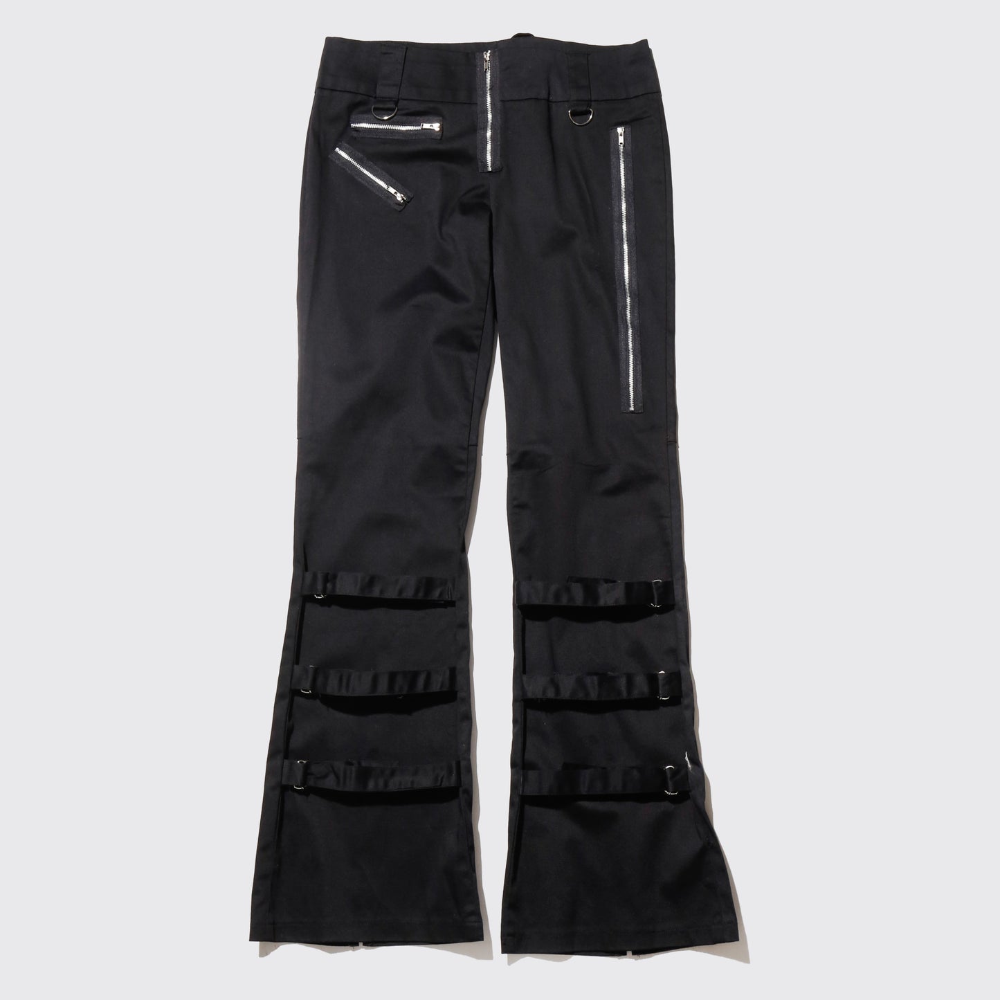 vintage random zip bondage flare trousers