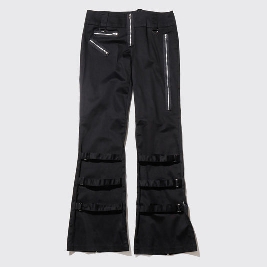 vintage random zip bondage flare trousers