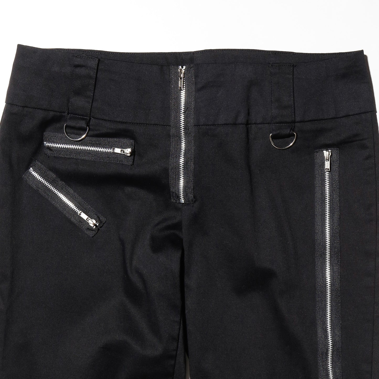 vintage random zip bondage flare trousers