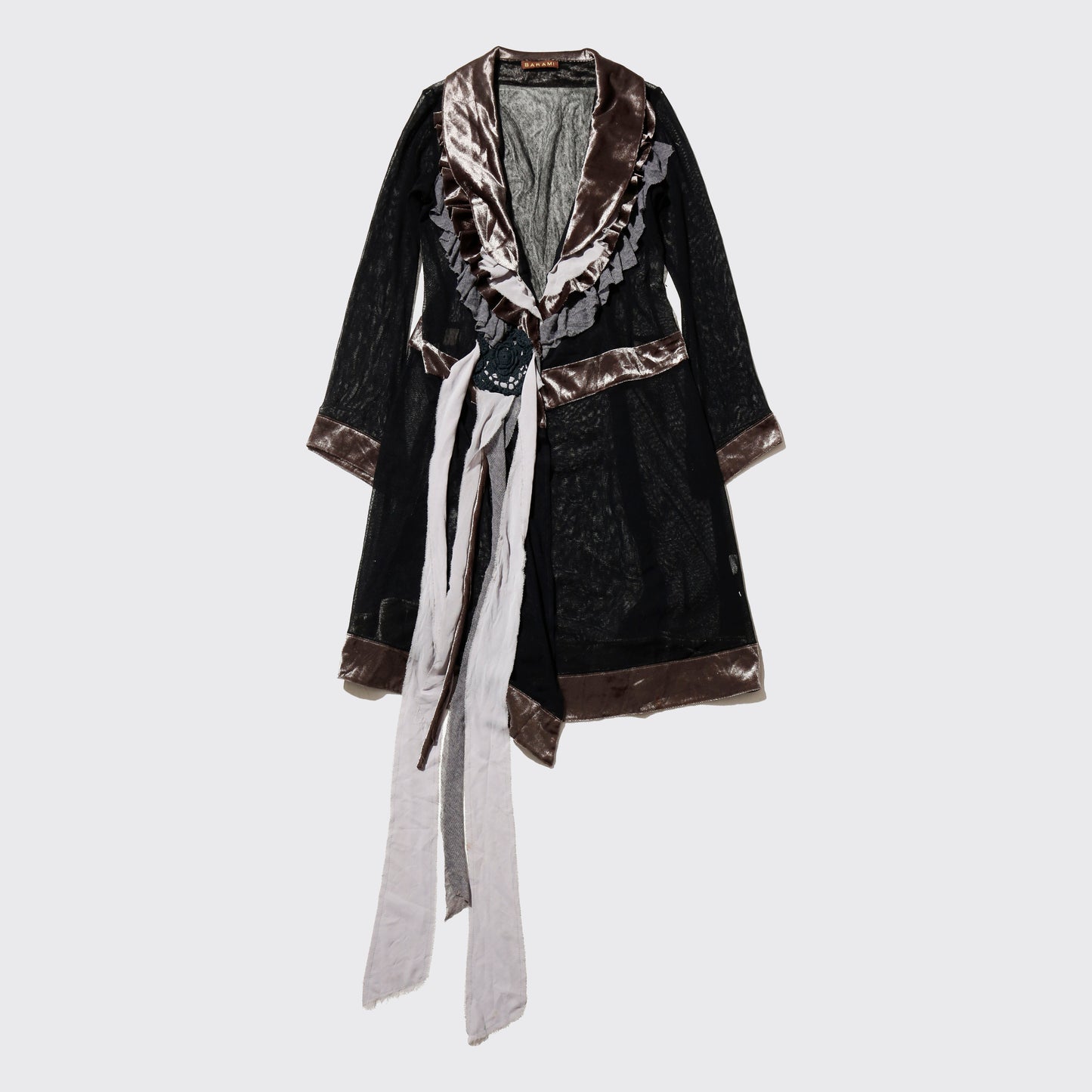 vintage deconstructed ruffle sheer robe