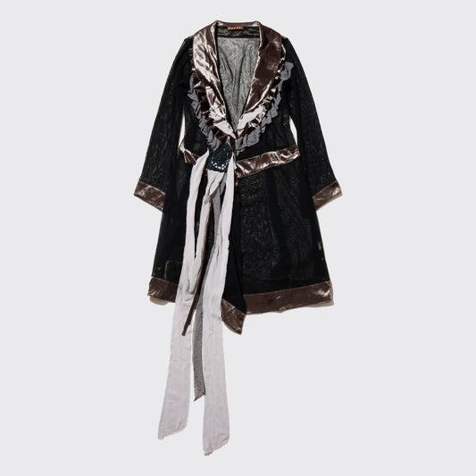 vintage deconstructed ruffle sheer robe