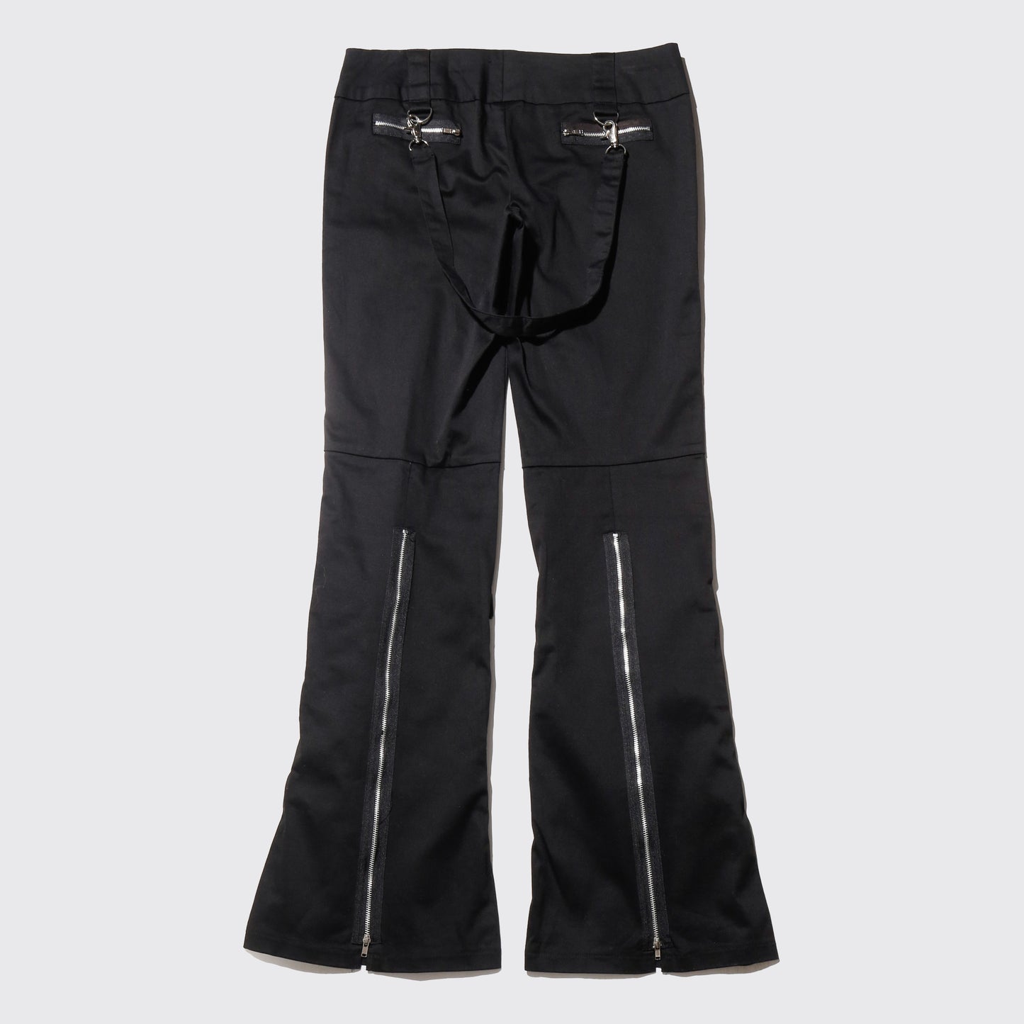vintage random zip bondage flare trousers