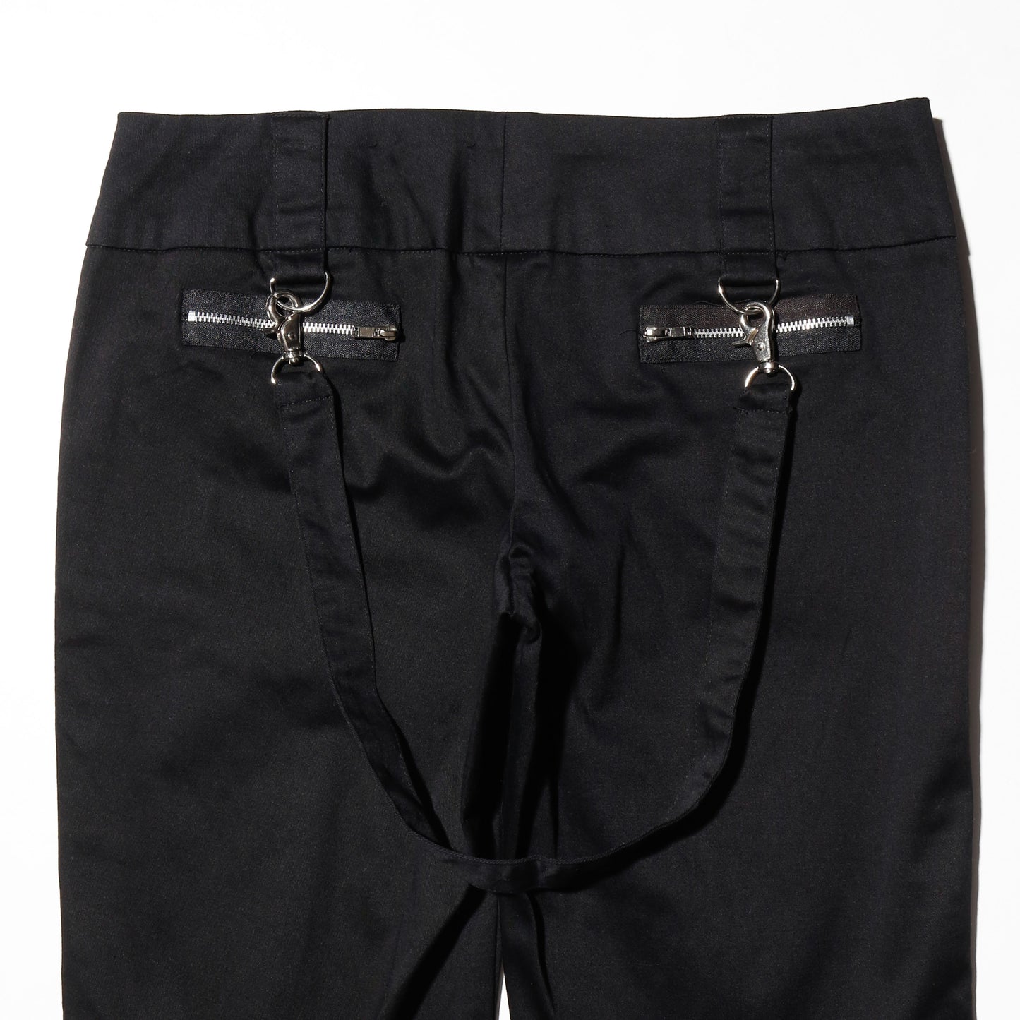 vintage random zip bondage flare trousers
