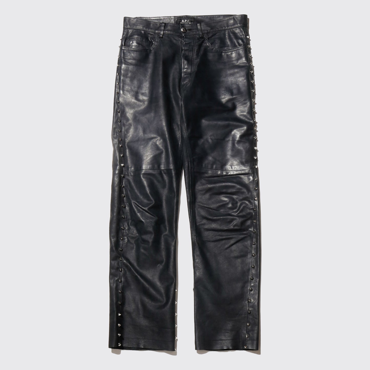 vintage 90's A.P.C side studs leather trousers