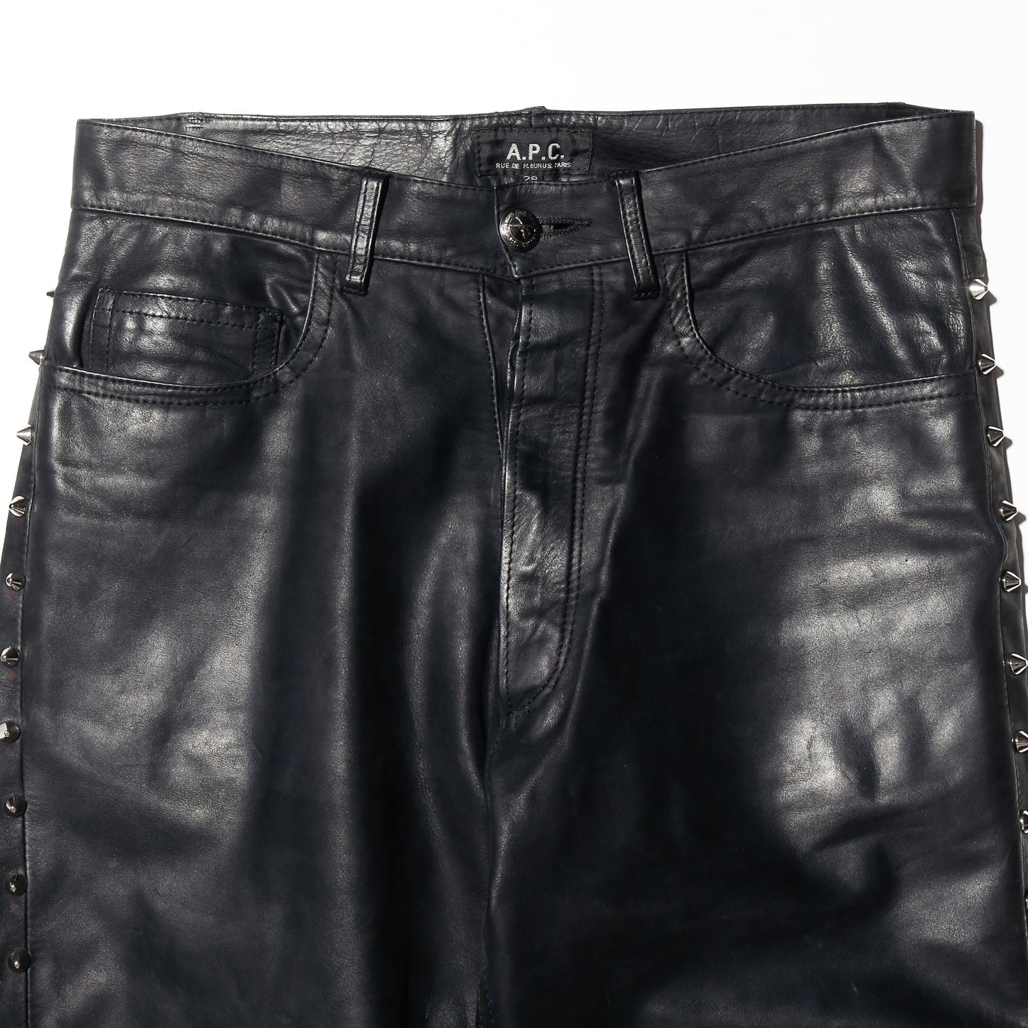 vintage 90's A.P.C side studs leather trousers