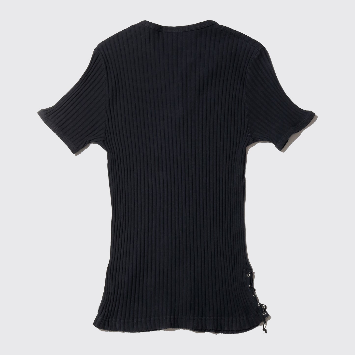 vintage lace up ribbed h/s