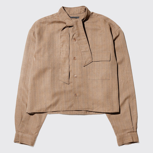 *one-off cropped check bowtie shirt