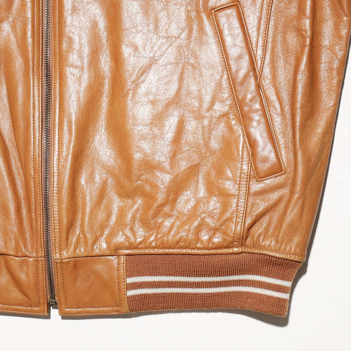 vintage 90's perry ellis america leather varsity jacket