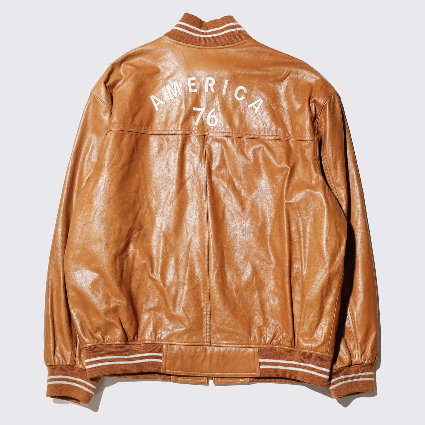 vintage 90's perry ellis america leather varsity jacket