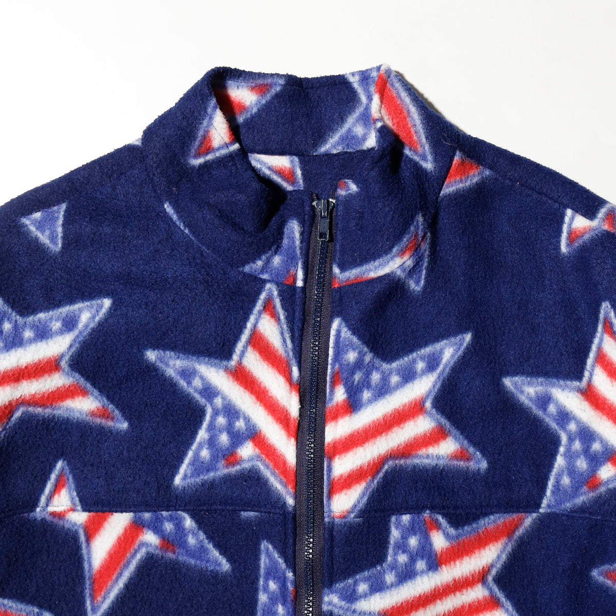 vintage flag star fleece vest