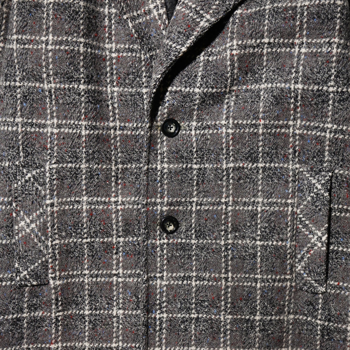 vintage chunky check wool chesterfield coat