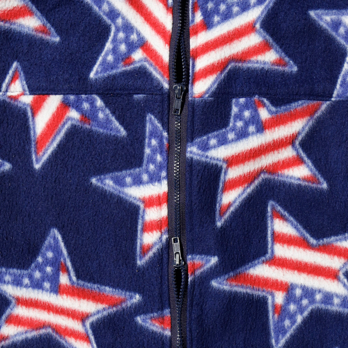 vintage flag star fleece vest