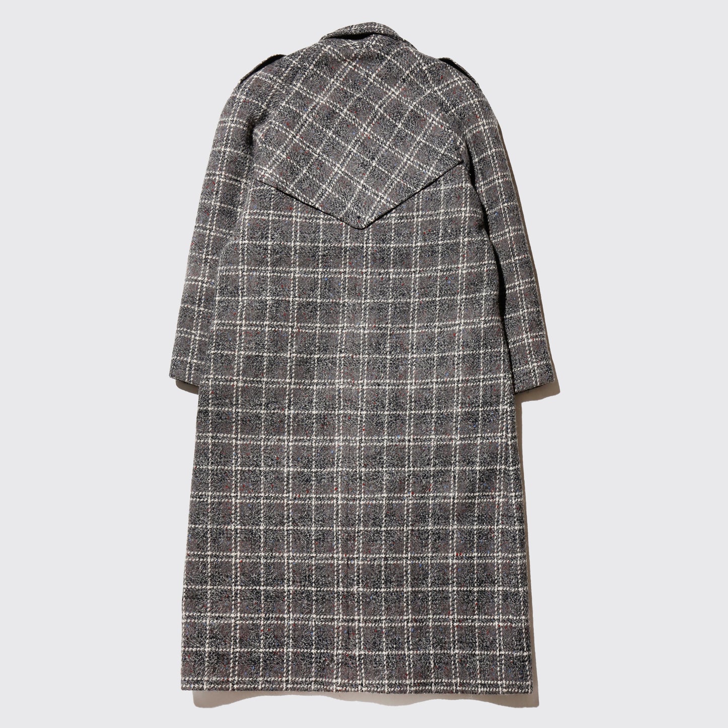 vintage chunky check wool chesterfield coat