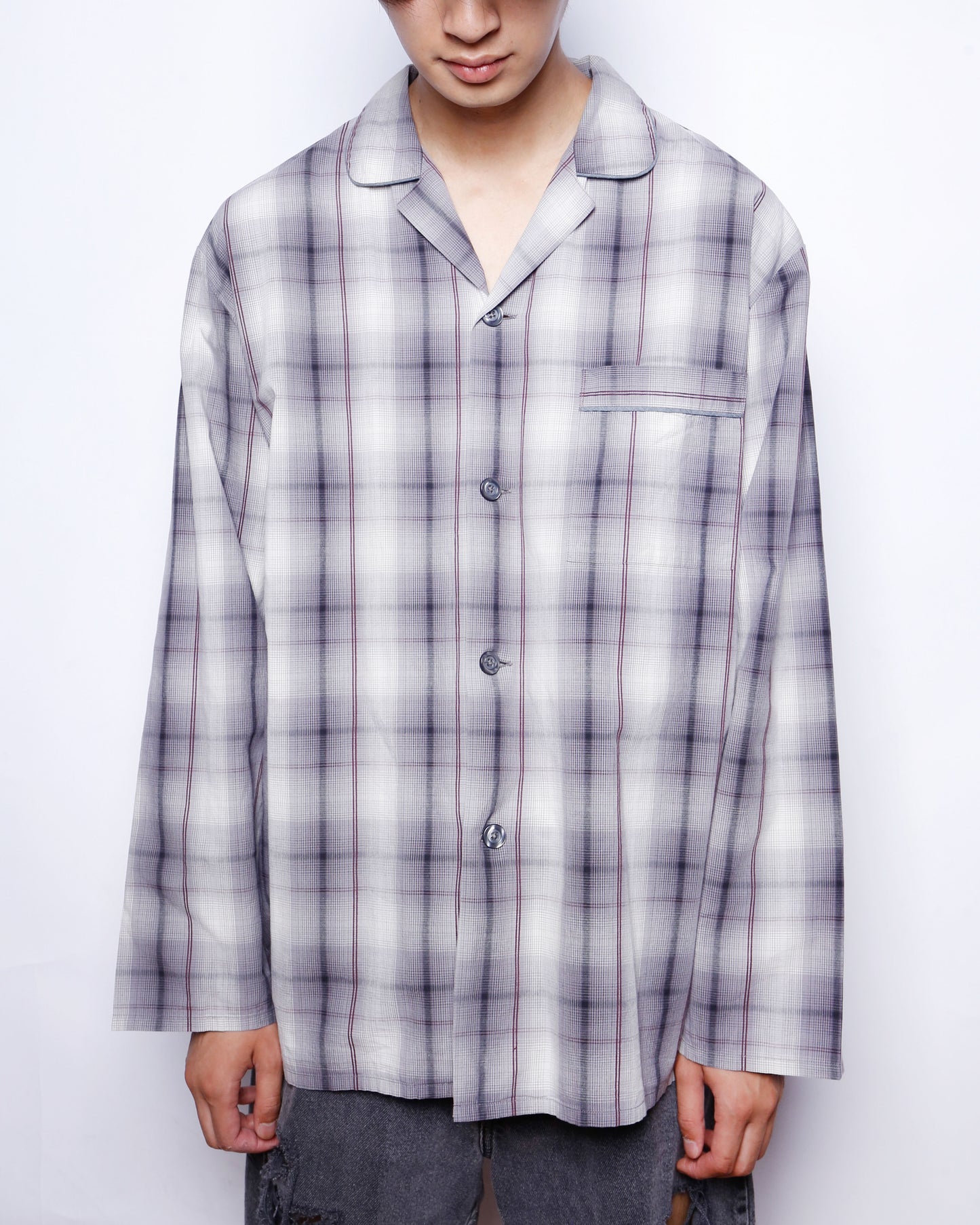 vintage 90's ombre check sleeper shirt