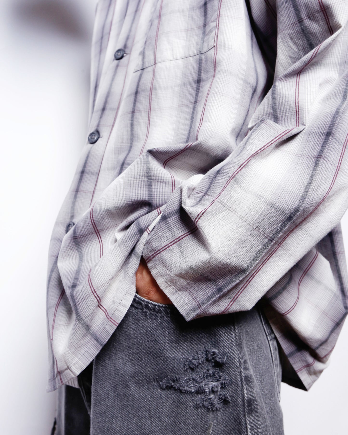 vintage 90's ombre check sleeper shirt