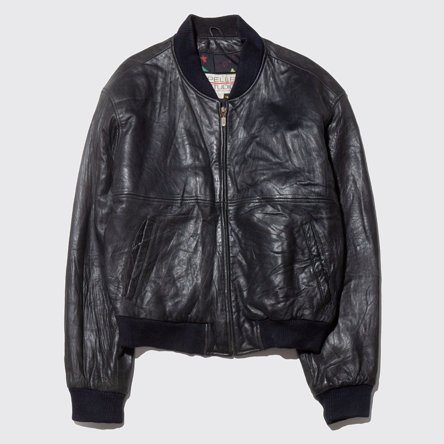 vintage leather bomber jacket