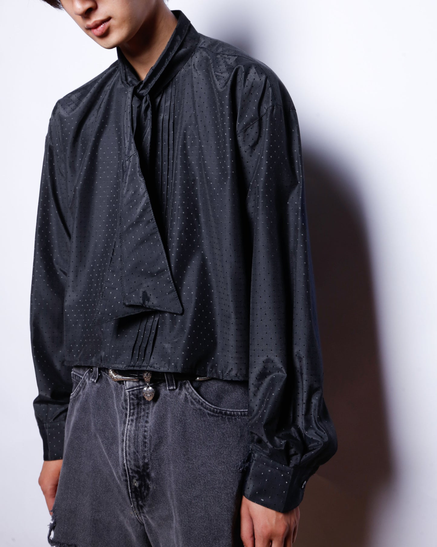 remake cropped bowtie shirt