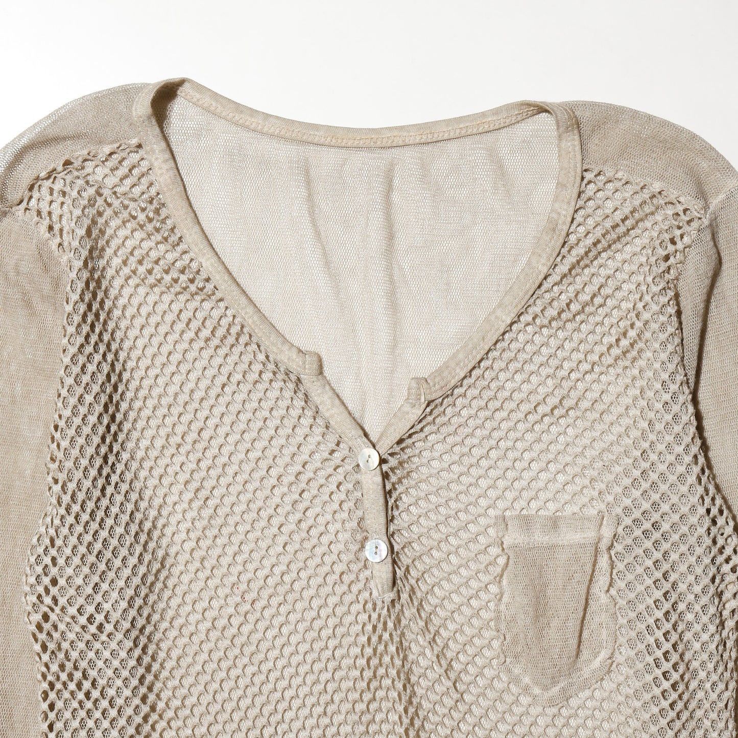 vintage henry neck mesh l/s