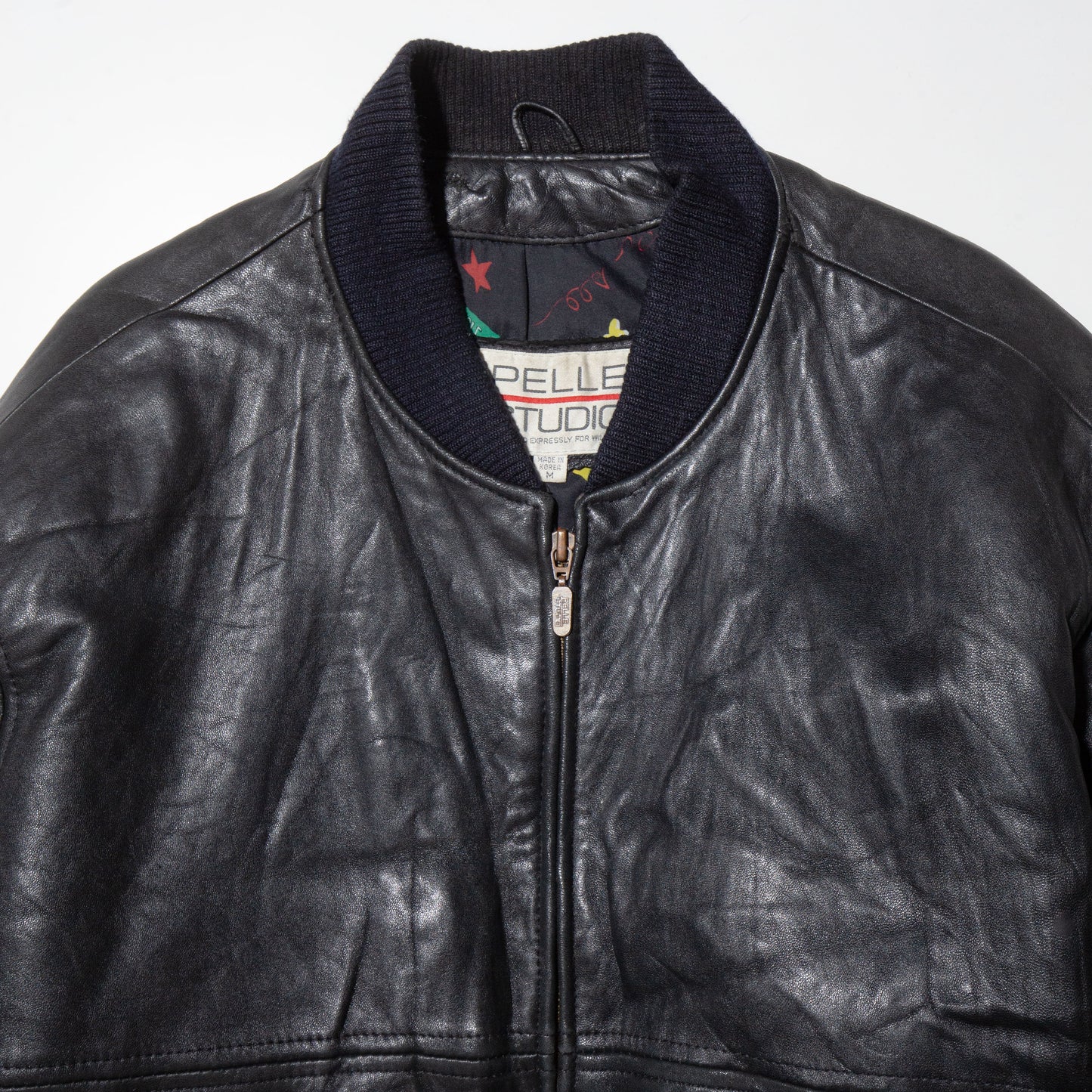 vintage leather bomber jacket