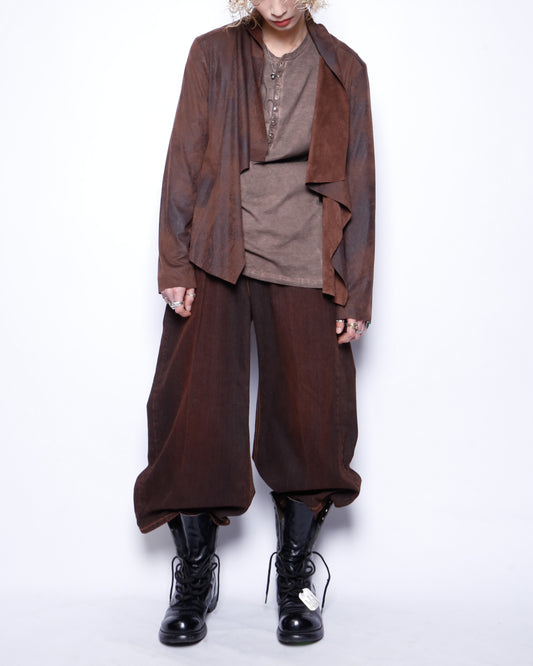 vintage drape faux skin cardigan