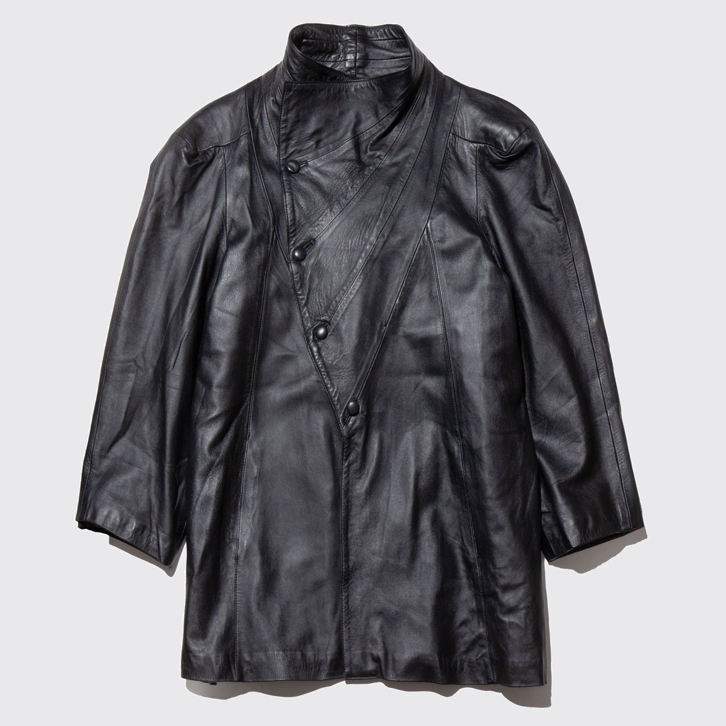 vintage bat leather coat