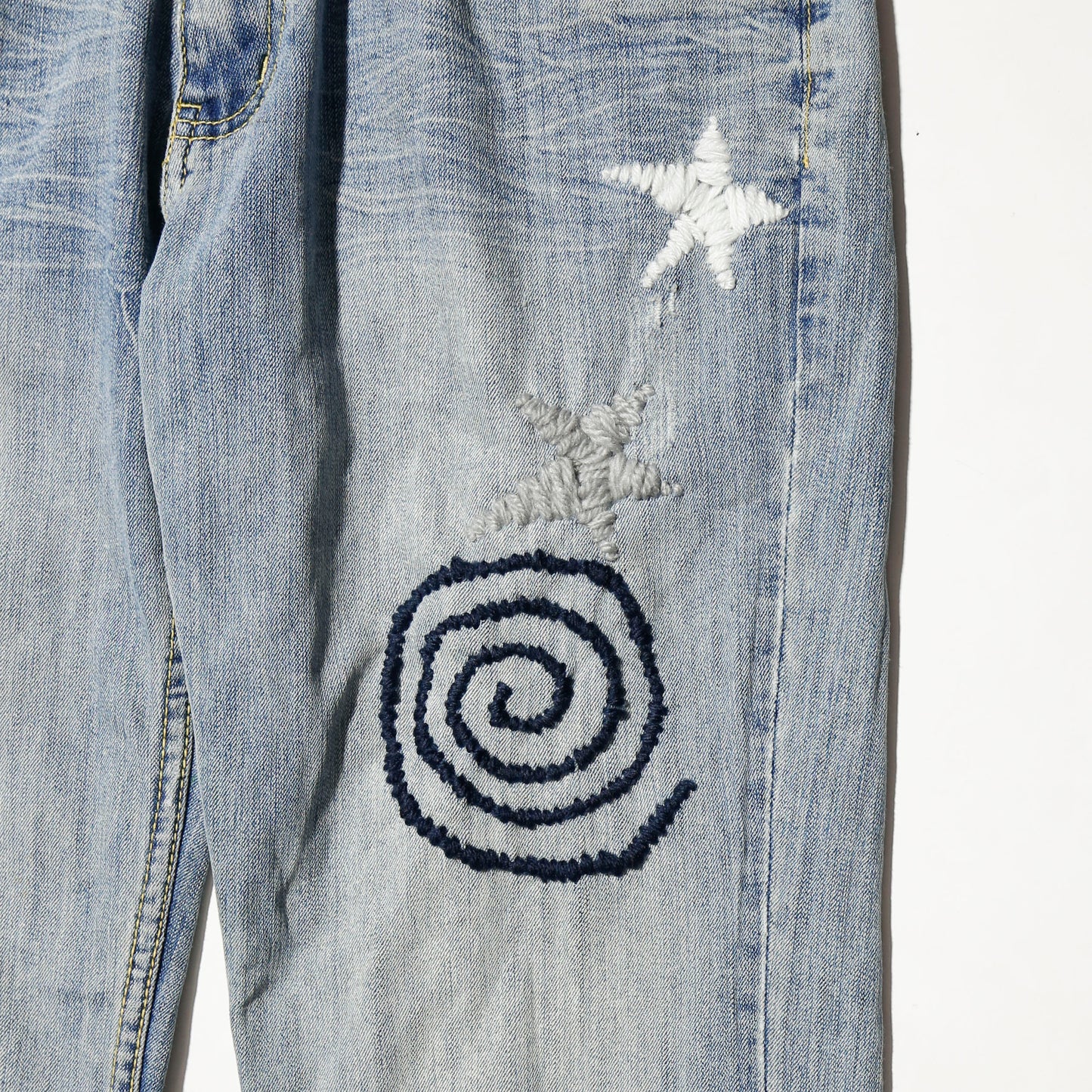 *one-off belted craft flare jeans