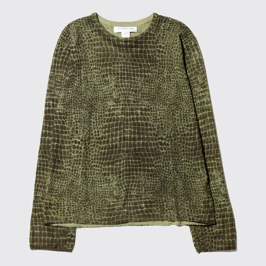vintage croc pattern sweater