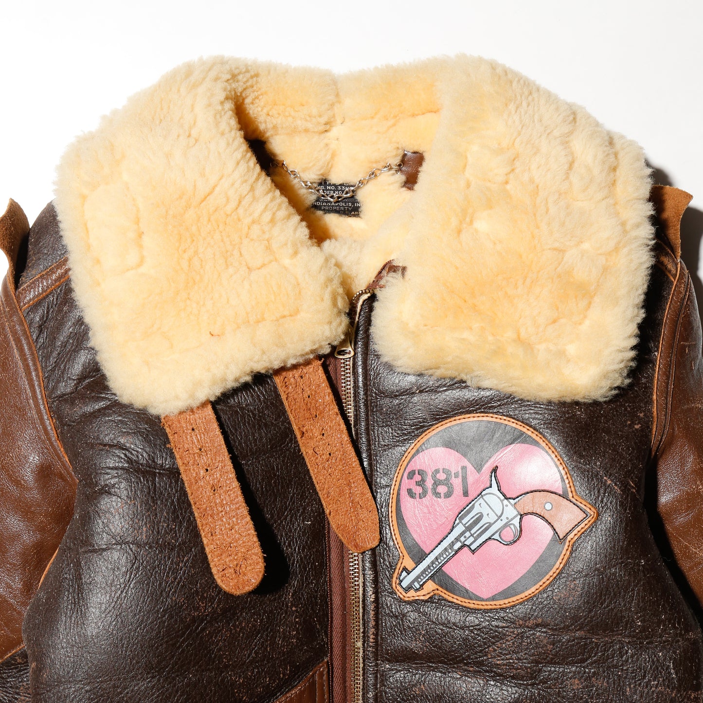 Vintage 1999's Leiji Matsumoto x Toy's McCoy's "war art collection" bombs away, body - The Real McCoy's Type B-3 shearling flight leather jacket