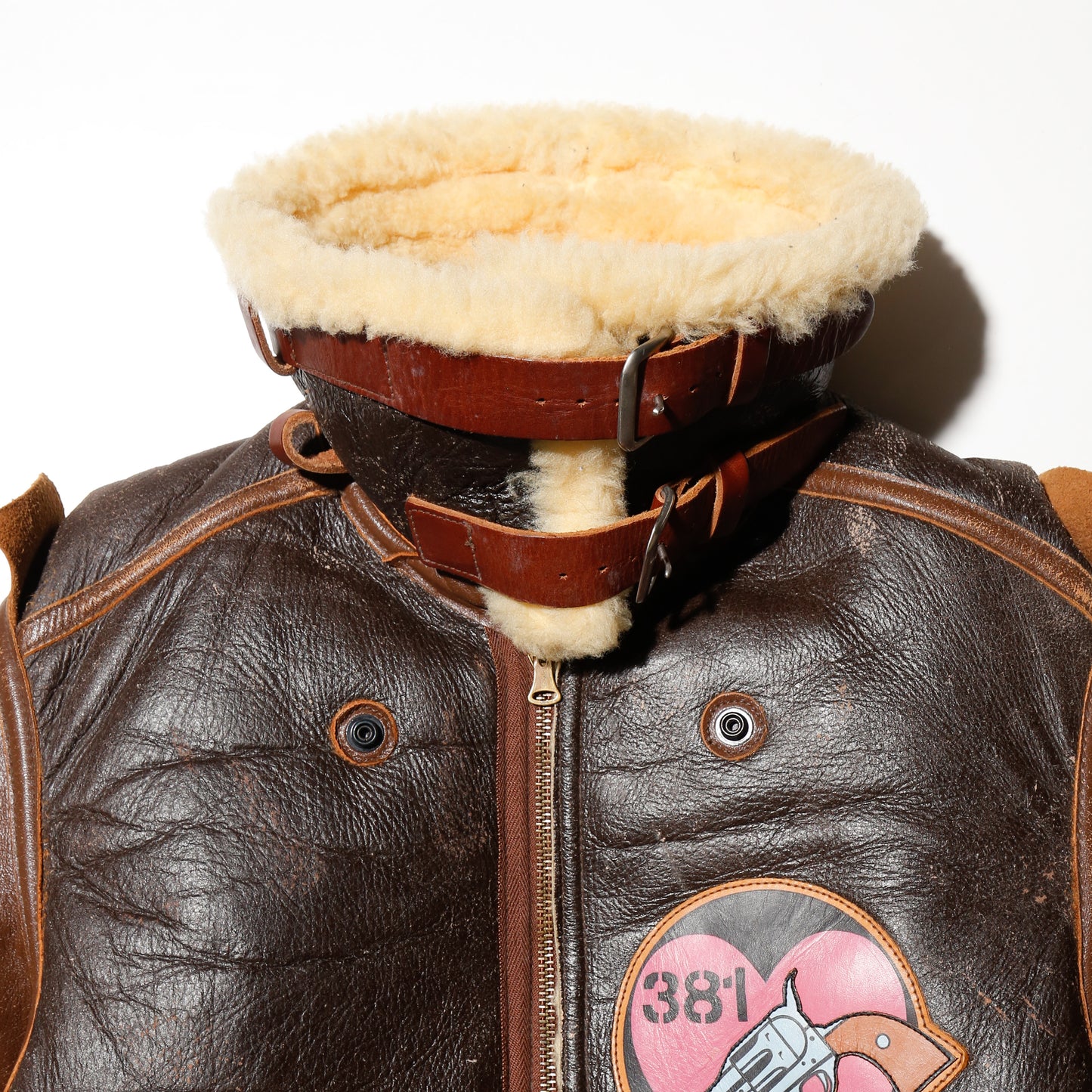 Vintage 1999's Leiji Matsumoto x Toy's McCoy's "war art collection" bombs away, body - The Real McCoy's Type B-3 shearling flight leather jacket