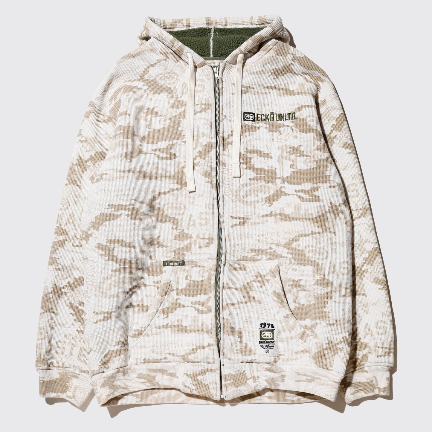 vintage ecko unltd. desert camo boa thermal hoodie