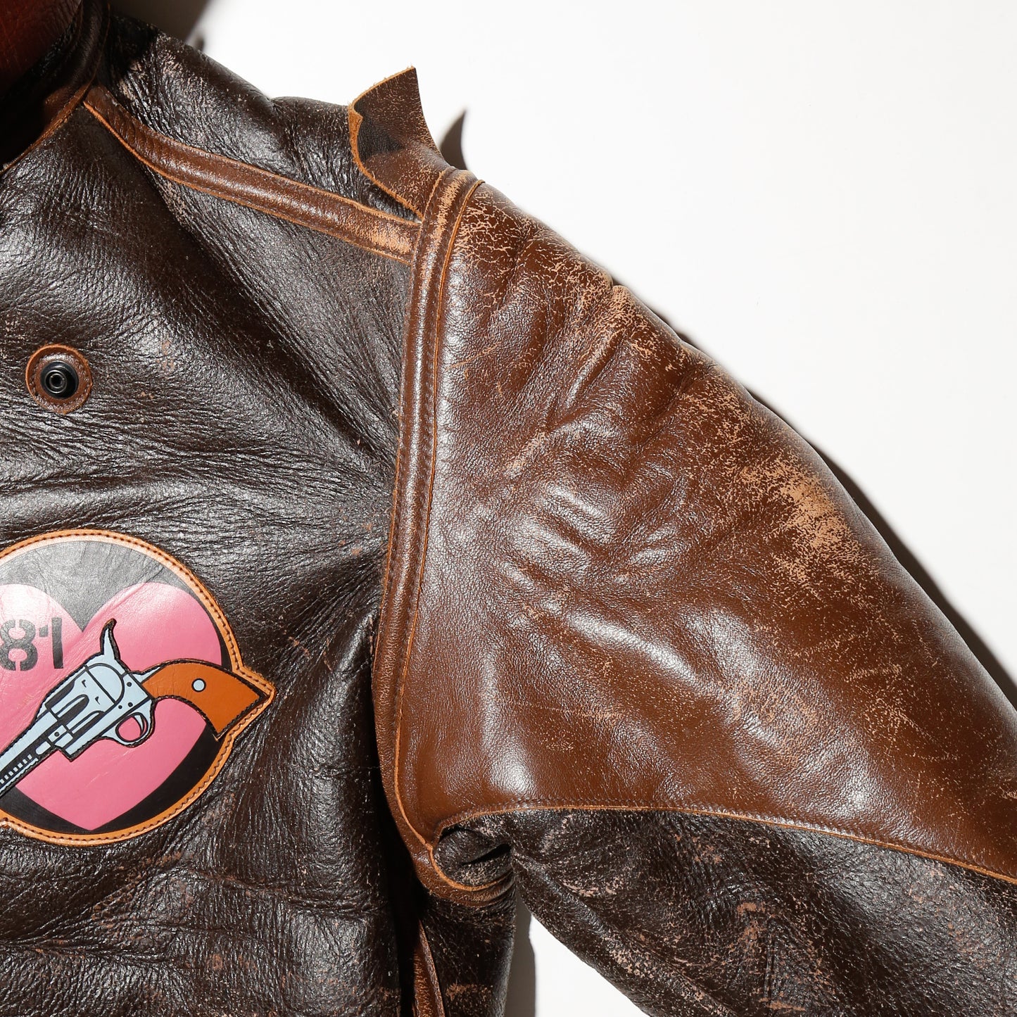 Vintage 1999's Leiji Matsumoto x Toy's McCoy's "war art collection" bombs away, body - The Real McCoy's Type B-3 shearling flight leather jacket
