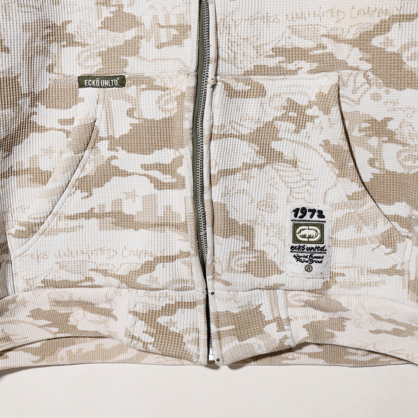 vintage ecko unltd. desert camo boa thermal hoodie