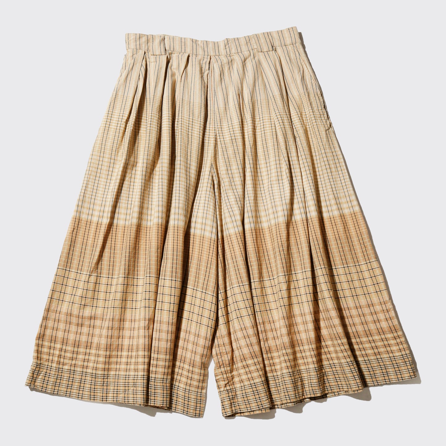 vintage check pleats jumbo bermuda shorts