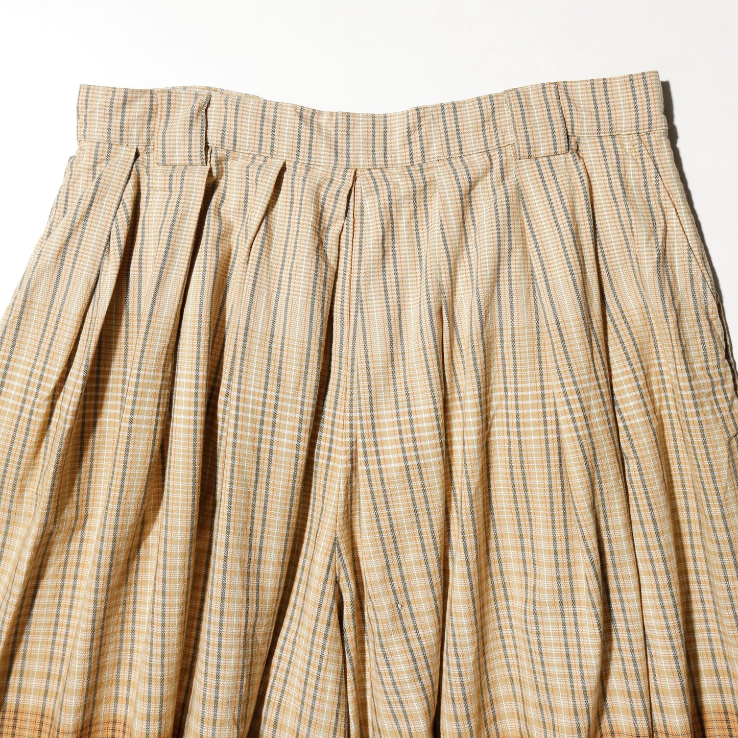 vintage check pleats jumbo bermuda shorts