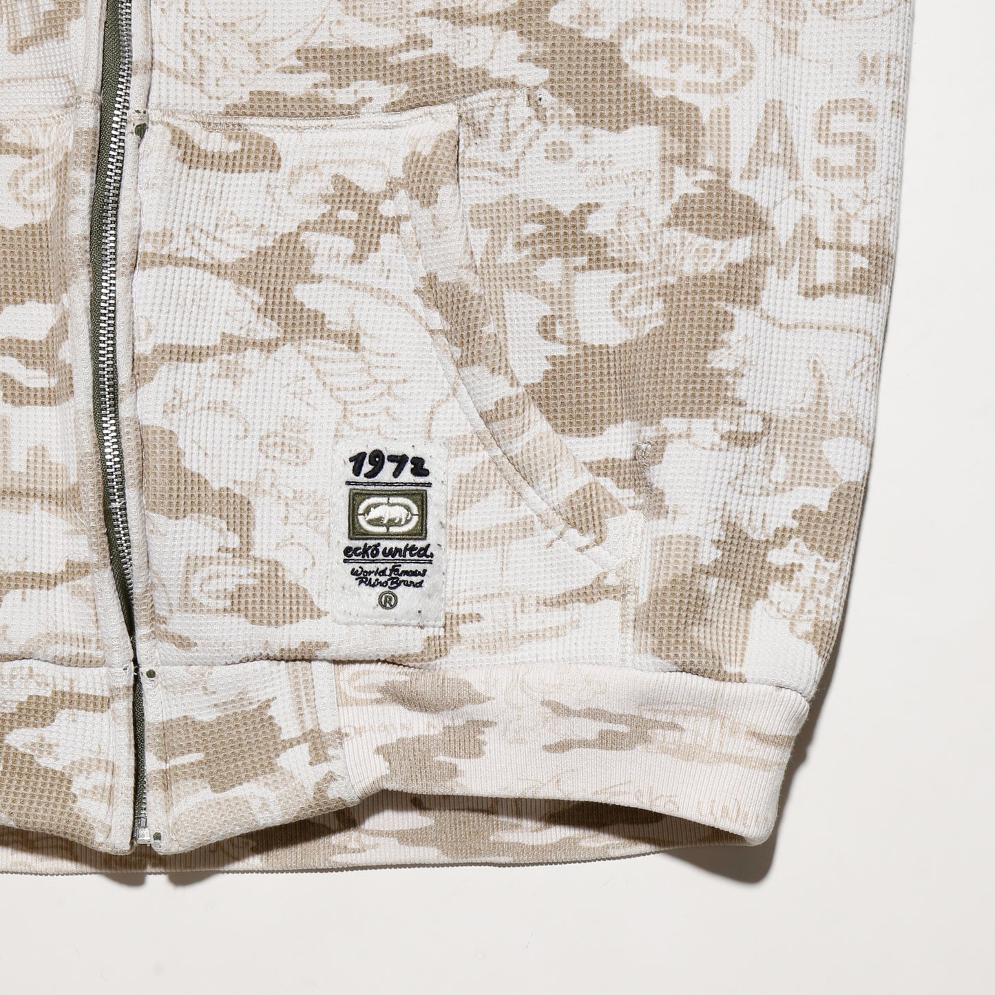 vintage ecko unltd. desert camo boa thermal hoodie