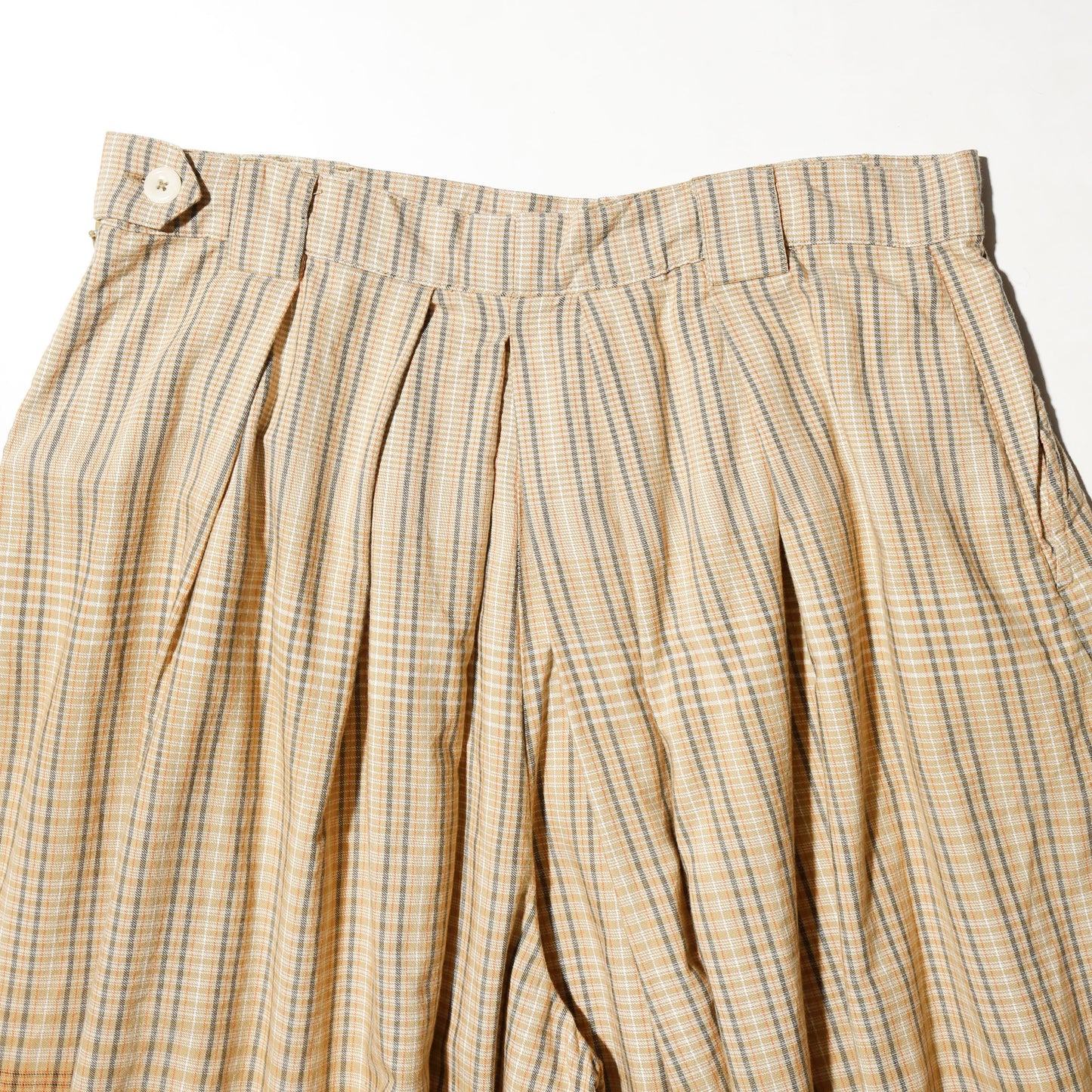 vintage check pleats jumbo bermuda shorts