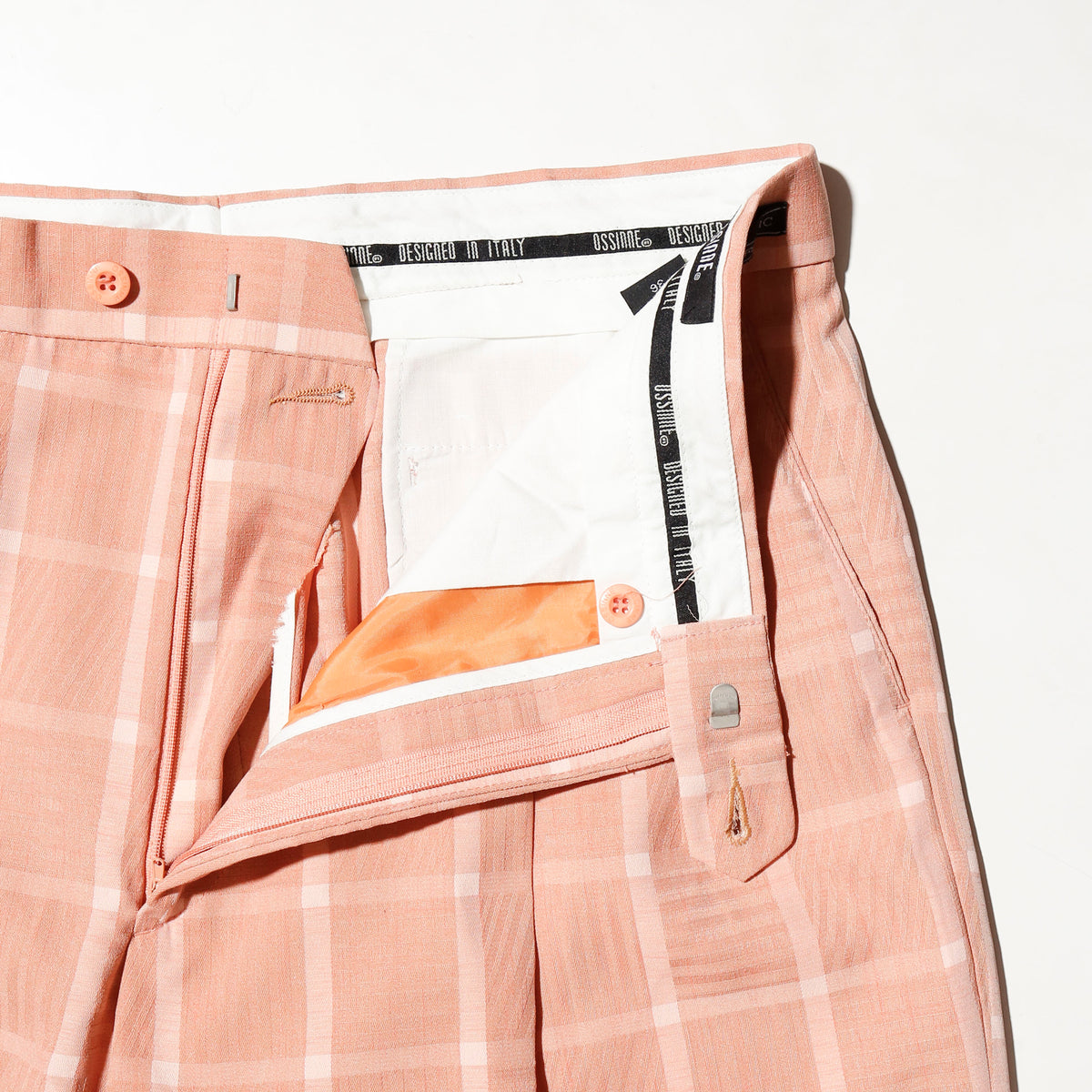 vintage grid salmon wide slacks