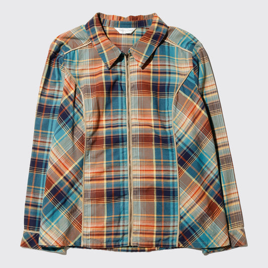 vintage lame check shirt jacket