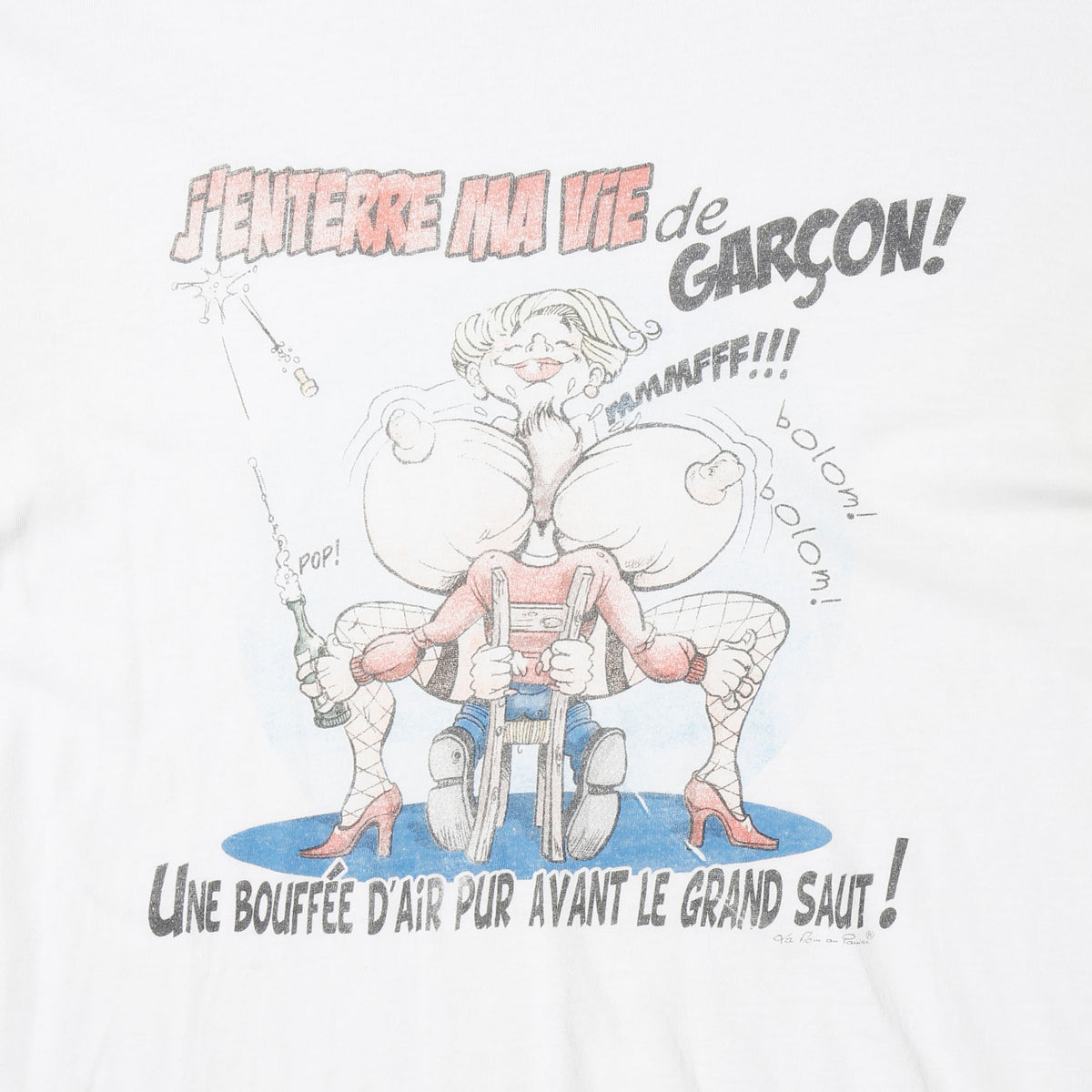 vintage 90’s euro “j’enterre ma vie de garçon” humor t-shirt