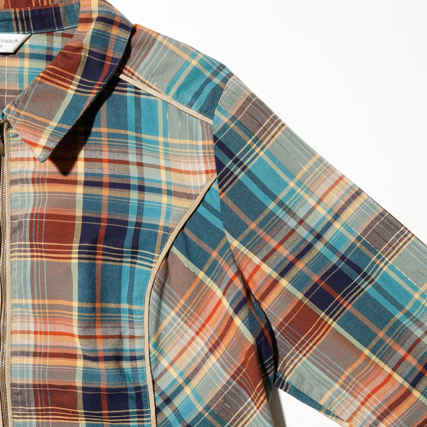 vintage lame check shirt jacket