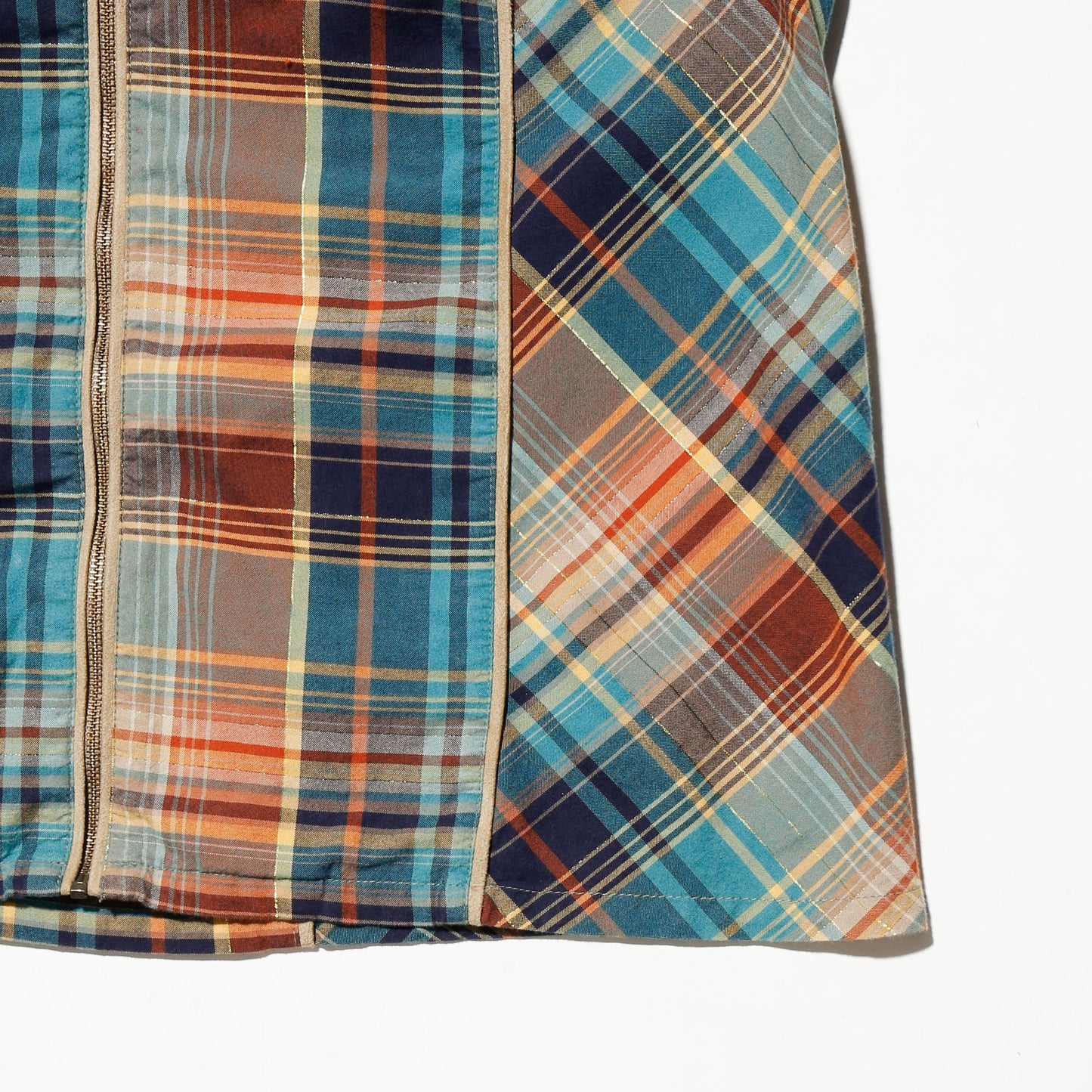 vintage lame check shirt jacket