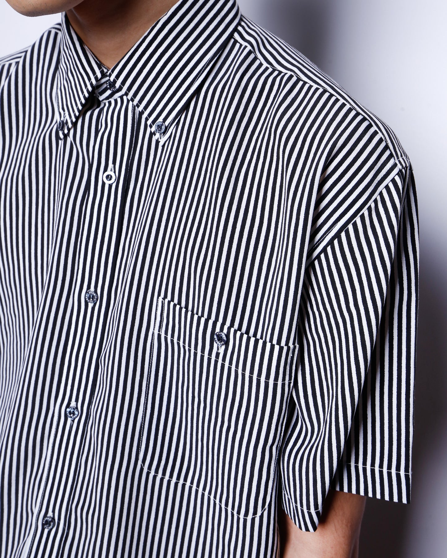 vintage striped h/s bd shirt