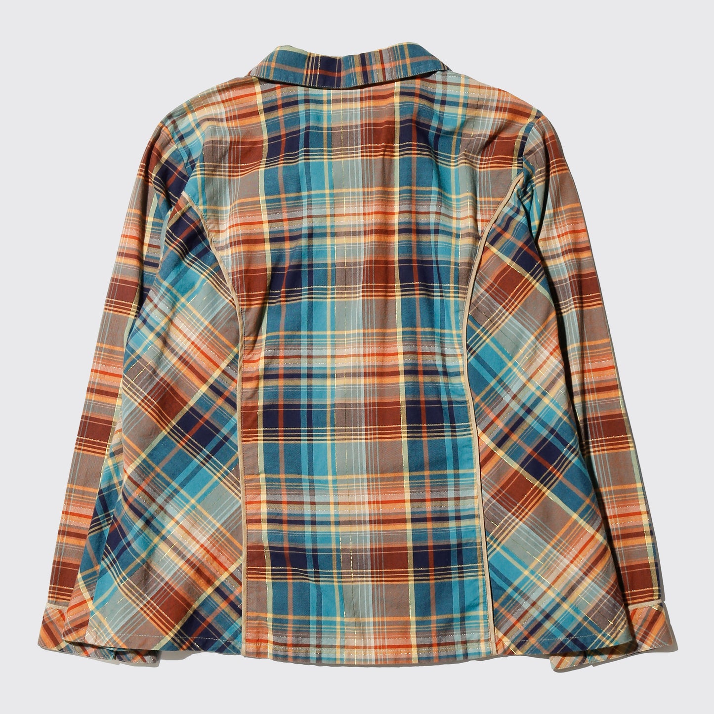vintage lame check shirt jacket