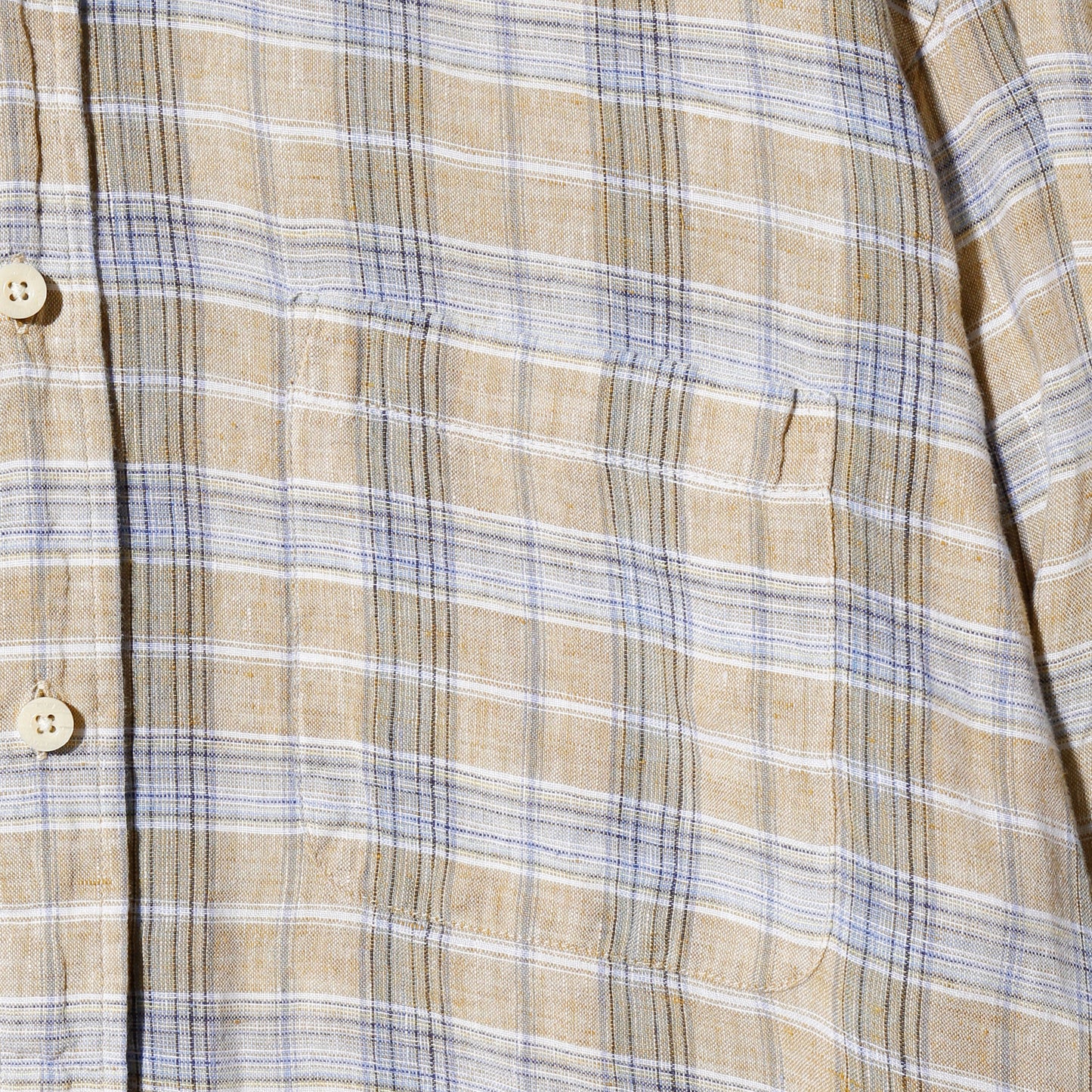 vintage check linen loose shirt