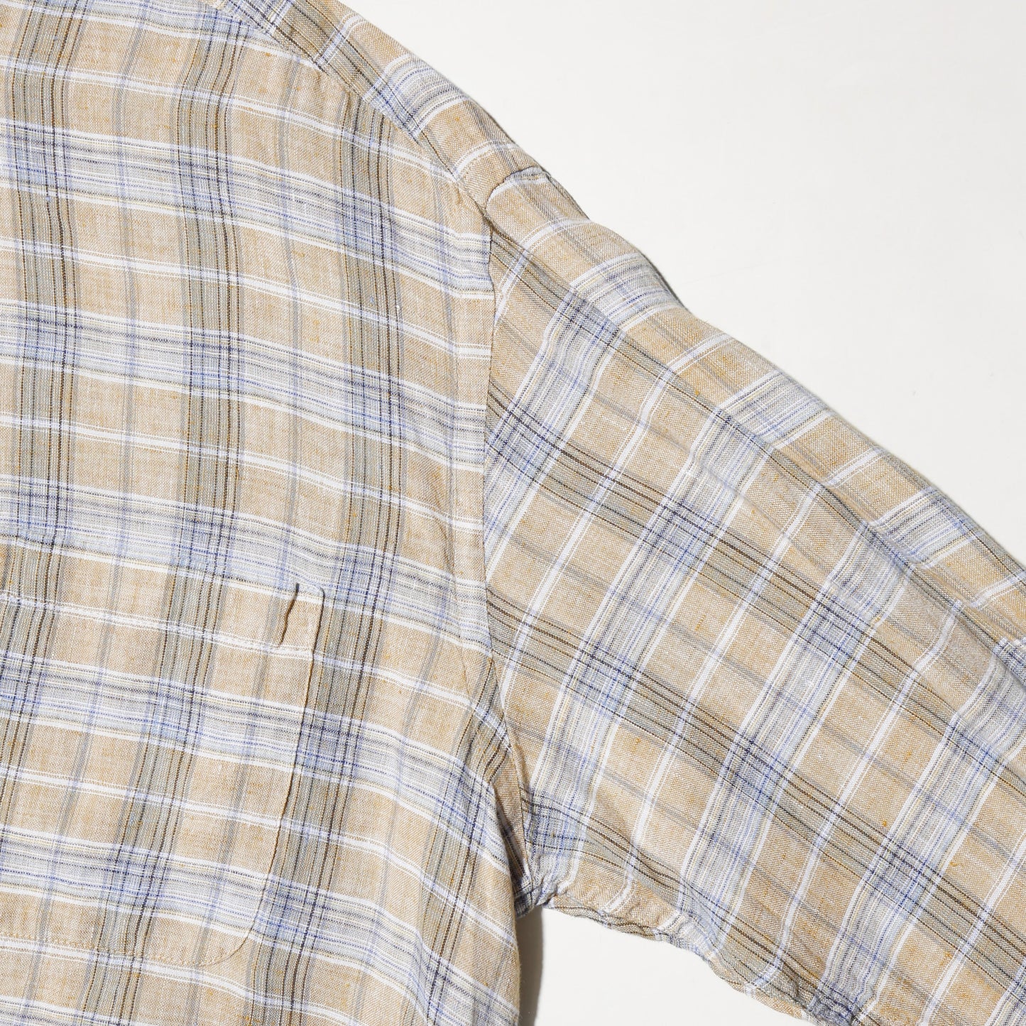 vintage check linen loose shirt