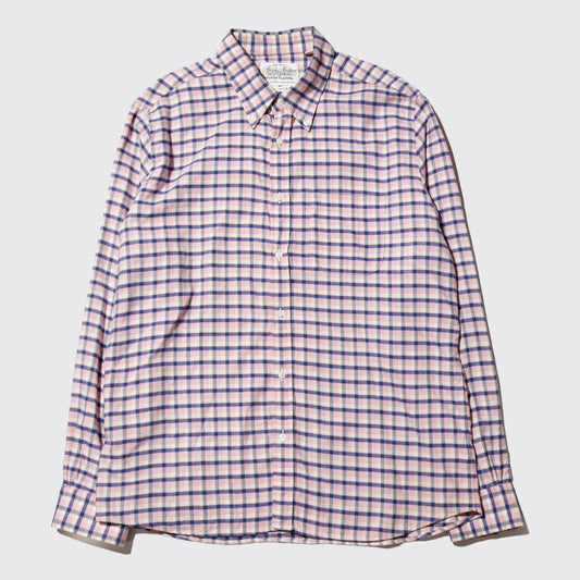 vintage brooks brothers loose pink check shirt