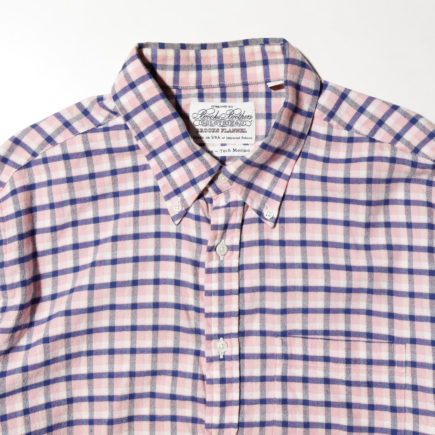 vintage brooks brothers loose pink check shirt