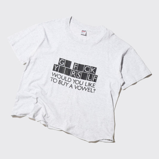 vintage 90’s “would you like to buy a vowel?” joke t-shirt