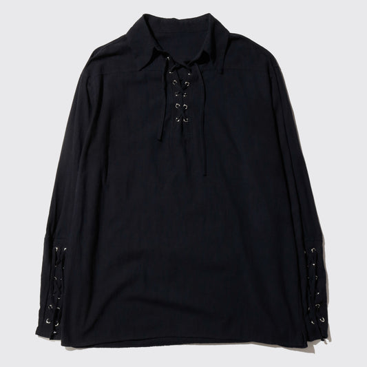 vintage lace up cotton pullover