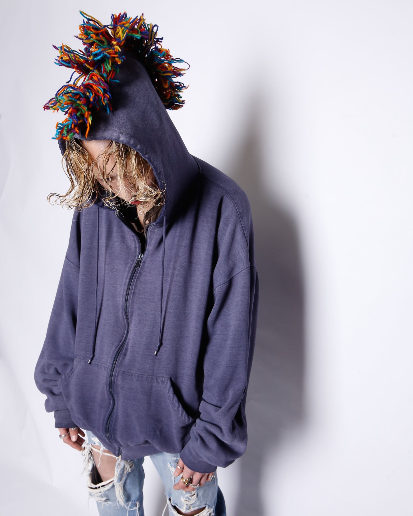 *one-off faded mohawk hoodie, with thermal liner